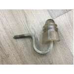 VINTAGE Clear Glass Telephone Insulator on Metal Peg
