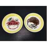 VINTAGE New Zealand Souvenir Pin Dishes by Wade | Kiwi Maori Whare 