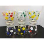 RETRO Polka Dot Harlequin Drinking Glasses x 6 | Made in France  