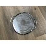 VINTAGE Ranleigh Brushed Chrome Round Drinks Tray | 29.5 cm Diameter