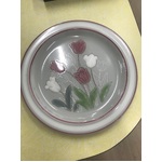 VINTAGE Designer Japan Stoneware Plate - Pink Tulip - 27 cm