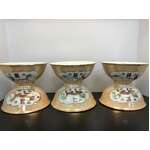 VINTAGE Jingdezhen China  Dragon Phoenix Double Happiness Bowls x 6