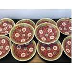VINTAGE Chinese Jingdezhen Mun Shou Longevity Dipping Bowls x 10 | Famille Rose