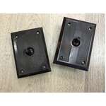 VINTAGE Brown Bakelite Light Switches w Plates x 2