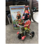 Monkey on Tricycle - Wind Up Tin Toy 