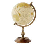 Discovery World Globe 20 cm | Acacia Wood Base | Bronzed Hardware | Paradox Collections