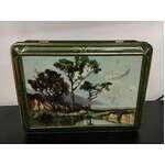VINTAGE Arnott's Biscuits Hinged Lid Tin - Landscape Series - Trees Coast 