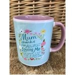 Mum Thanks For Always Loving Me - Pink Green Coffee Mug