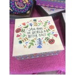 You Make the World a Better Place | Storage Box | Gift Box | 13.5 x 13.5 x 5 cm