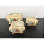 ANTIQUE Ceramic Dressing Table Containers - SCOT - Lot of 3