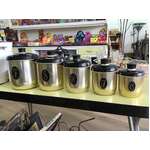 VINTAGE Jason Model Maid Gold Anodised Canister Set - 5 Pc
