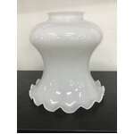 VINTAGE Milk Glass Ruffled Rim Lamp or Ceiling Shade 