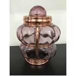 ANTIQUE Arts & Crafts Amethyst Bubble Glass & Copper Light Lamp Shade 