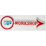 VW Workshop Sign - Cast Iron - Arrow Shape - 40.5 cm x 12 cm