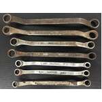 VINTAGE Sidchrome Offset Ring Spanners x 7  - AF & Whitworth 