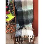 Fluffy Oversized Scarf - Grey Green Plaid - Winter Warmth