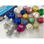 VINTAGE Christmas Ornaments - Thread Baubles & Ceramic Angels - Lot of 23