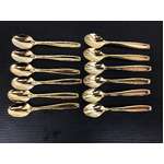 VINTAGE 23 Carot Gold Plated Teaspoons - Lot of 12 - Made in Japan 