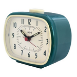 Leni Retro Analogue Alarm Clock Bedside Desk Clock 11cm Peacock Blue