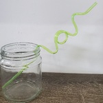 Reusable Plastic Curly Straw - Lime Green