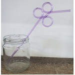 Reusable Plastic Curly Straw - Purple Three Loop
