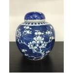 VINTAGE Chinese Ginger Jar - Blue Prunus - Double Ring Mark - 15 cm Tall - AF