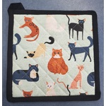 Colourful Cats Square Pot Holder | Cotton | Australian Design 