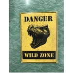 Danger Wild Zone - Dinosaur - Funny Fridge Magnet 