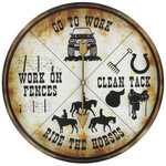 Horse Owner's Spinner Tin Sign - Round - Horses or Work?