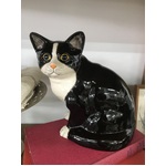Black & White Cat Money Box | Ceramic | Hand Painted | 18 cm Tall