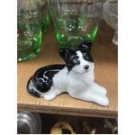 Ceramic Border Collie Dog Ornament - Laying Down - 5.5 cm