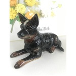 Ceramic Cattle Dog Ornament - Laying Down - 5.5 cm
