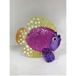 Glass Fish Ornament - Small Pink & Purple - Hand Blown & Painted - 5.5 cm