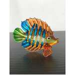 Glass Fish Ornament - Blue Stripe - Hand Blown & Painted - 5.2 cm