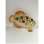 Glass Fish Ornament - Gold w Dots - Hand Blown & Painted - 4.4 cm