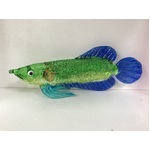 Glass Fish Ornament - Green & Blue - Hand Blown & Painted - 4.5 cm
