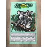 VINTAGE Calendar Tea Towel - 1986 - Australia Koalas - Cotton