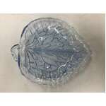 VINTAGE Bagley Glass Blue Leaf Serving Plate