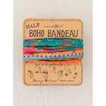 Natural Life Half Boho Bandeau | Bright Border | Headband Hair Scarf