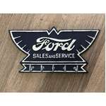Ford Sales & Service Key Rack - Cast Iron - Sign & Keyholder - 5 Key Hooks 