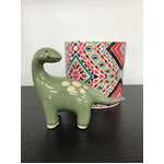 Green Ceramic Dinosaur Pot Hanger 