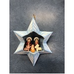 Christmas Nativity Diorama Ornament - Fair Trade - Blue Star