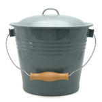 Falcon Enamel Bucket w Handle - Grey with Lid - 5L