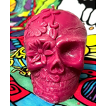 Pink Day of the Dead Candle Skull