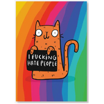 I Hate People Postcard - Katie Abey Design