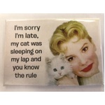 My Cat Was Sleeping On My Lap - Funny Fridge Magnet