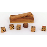 Wooden Set of 6 Dice - Retro