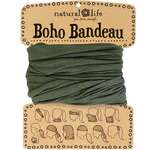 Natural Life Full Boho Bandeau | Solid Olive | Headband Hair Scarf