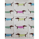 Sausage Dog Dachshund Cotton Kitchen Tea Towel