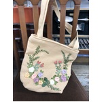 Tote with Ribbon Embroidery - Handmade 